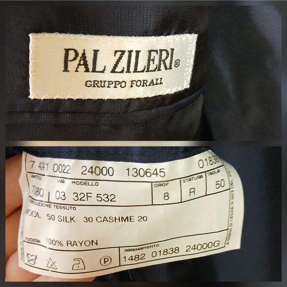 Pal Zileri Gruppo Forall SZ 50R Wool-Silk-Cashmere Blend Suit Jacket Blazer Navy - Picture 6 of 7